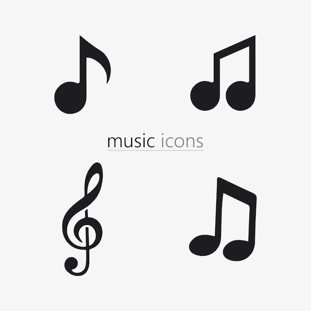 Vektor musik-logo und noten-symbol vektor-illustrationsdesign