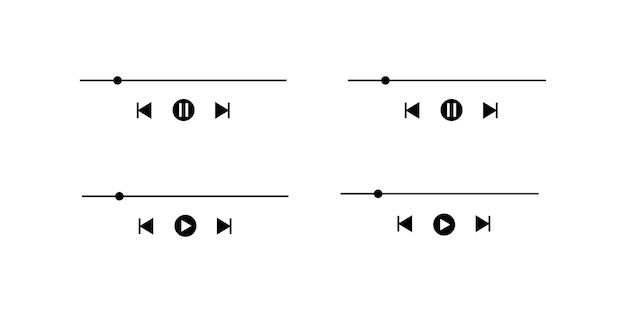 Vektor musik-player-tasten-set, musik-player-symbole