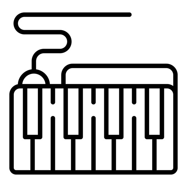 Vektor musik-synthesizer-icon-umriss-vektor dj-piano techno-audio