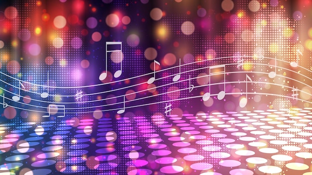 Musik-Thema-Tanzclub-Nachtparty farbenfroher Vektor-Hintergrund