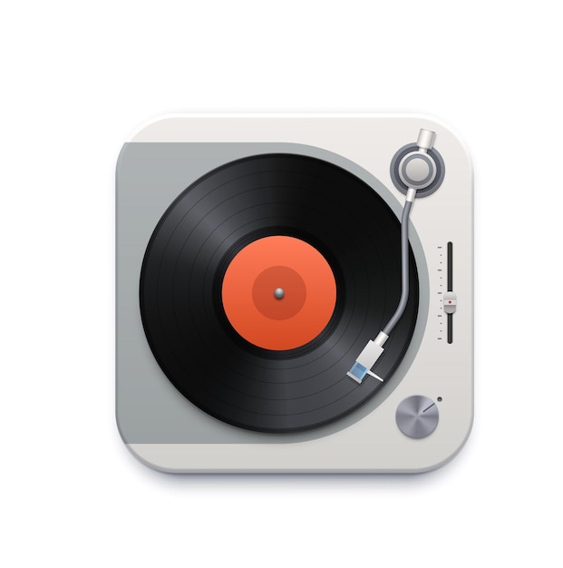 Musik-Vinyl-Disk-Player-Schnittstellensymbol