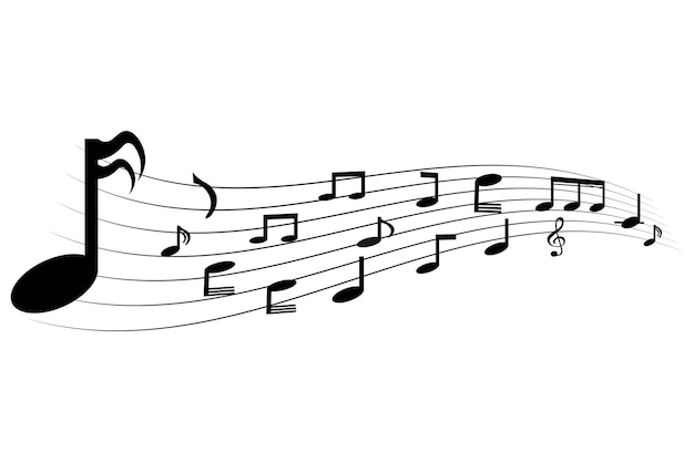 Musikalische Noten auf einem Stock