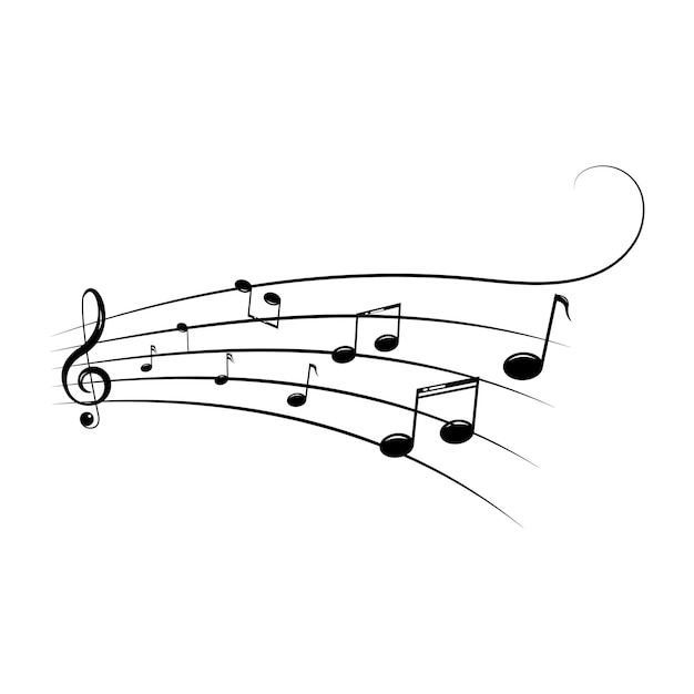 Musikalisches gestaltungselementmusiknotensymbolevektorillustration