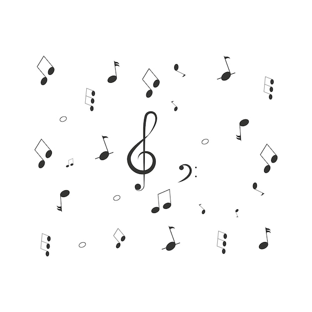 Musikalisches GestaltungselementMusiknotenSymboleVektorillustration