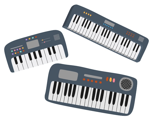 Musikalisches tasteninstrument clipart cartoon-stil