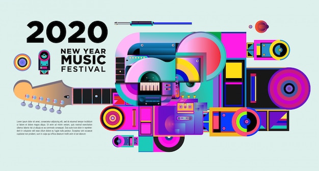 Musikfestival Banner für 2020 Neujahrsparty und Event