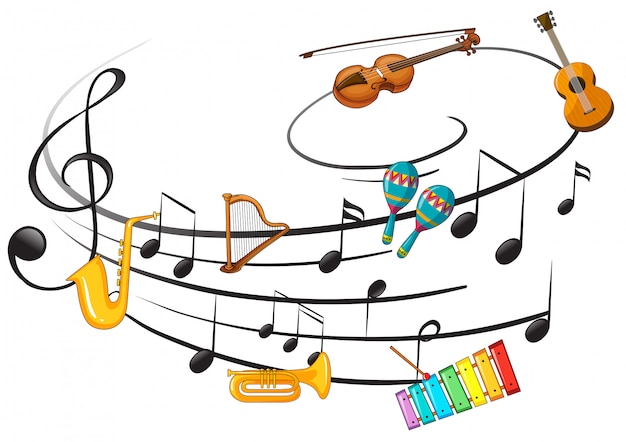 Musikinstrument mit Musiknote