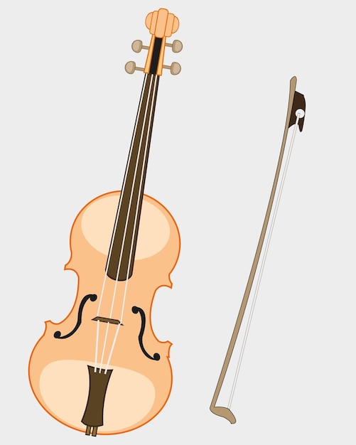 Vektor musikinstrument violine und beitritt