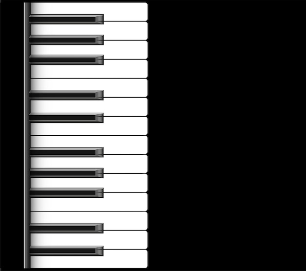 Musikinstrumentenreihe aus schwarzen und weißen tastenvektoren