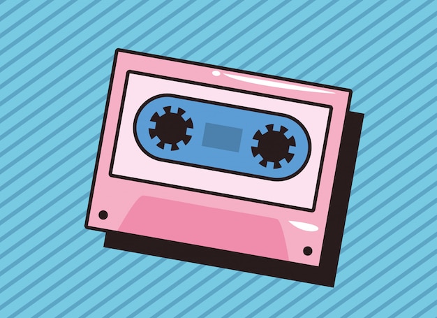 Musikkassette retro pop-art hintergrund