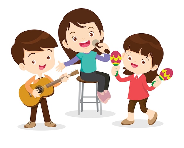 MusikkinderSpielen Sie Musikkonzept der Musikschule
