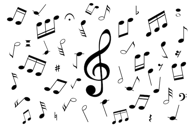 Musiknoten auf weißem Hintergrund