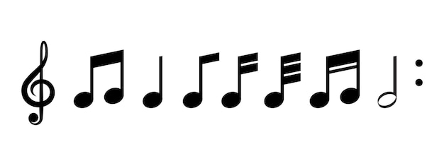 Musiknoten Ikonen Symbole Vektor