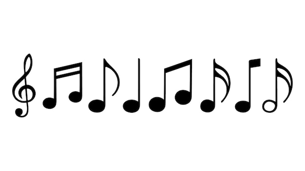 Musiknoten-Ikonensatz Musiknoten Silhouette Vektorillustration für kreative Designs