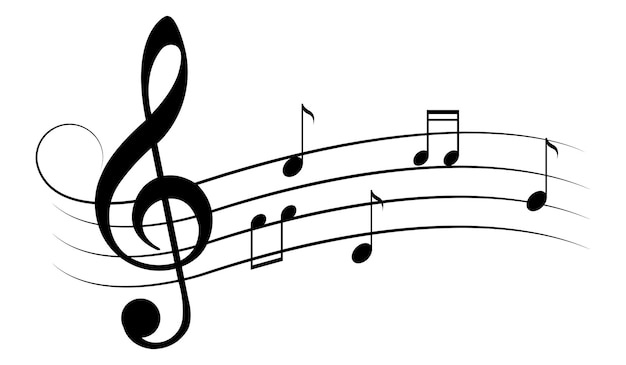 Musiknoten mit wellenförmigen Blattlinien