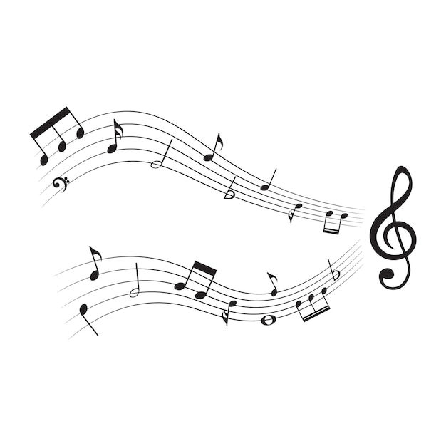 Musiknoten-Musik-Satz-Vektor-Illustration