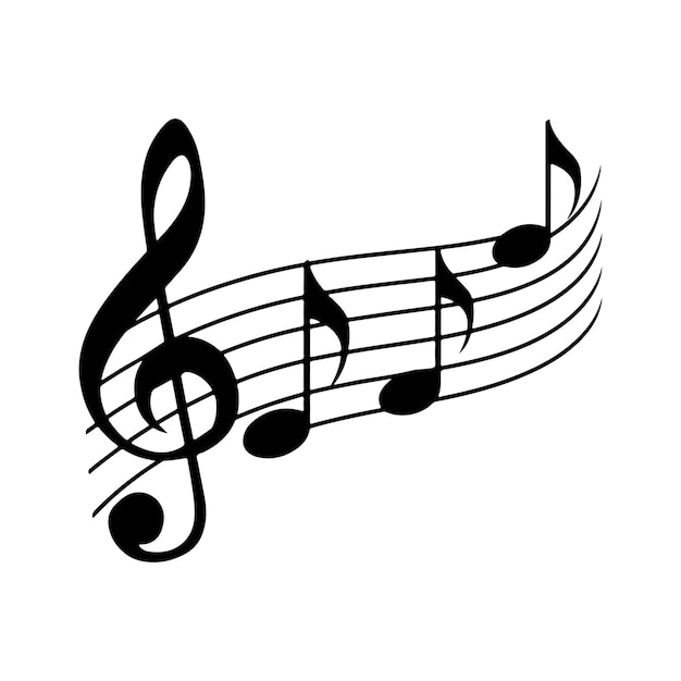 Musiknoten-Silhouette-Symbolvektor auf weißem Hintergrund
