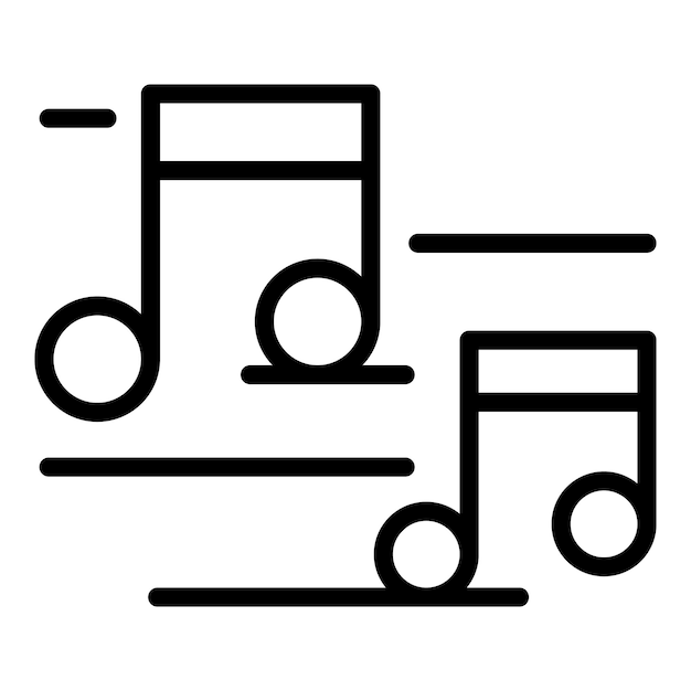 Vektor musiknoten-symbol umriss des musiknoten-vektorsymbols für webdesign isoliert auf weißem hintergrund
