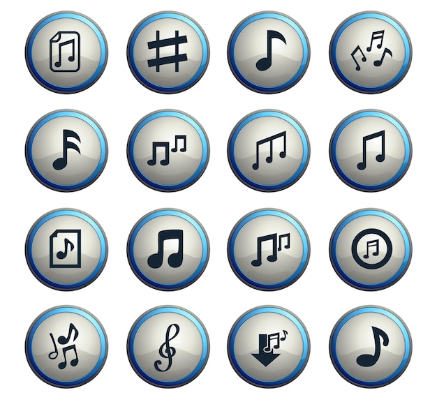 Musiknoten-websymbole für das design der benutzeroberfläche