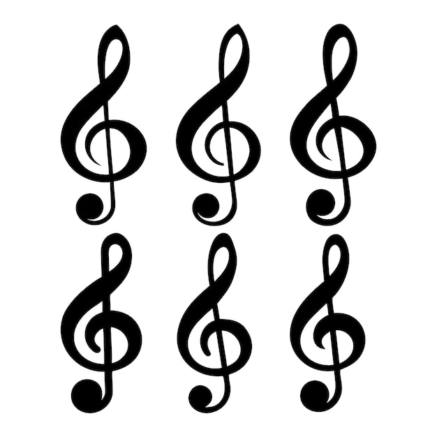 Musiksymbolen für Schwarz-Trebel-Schlüssel Musiksymbole für Musikschlüssel Musikschlüsselsymbole