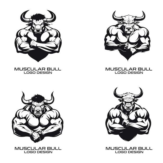 Muskelbullenvektor-logo-design