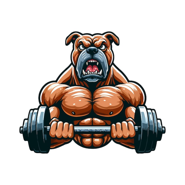 Muskelhaft wütender Hund Tier männlicher Bodybuilder Vektor-Illustration Generative Ai