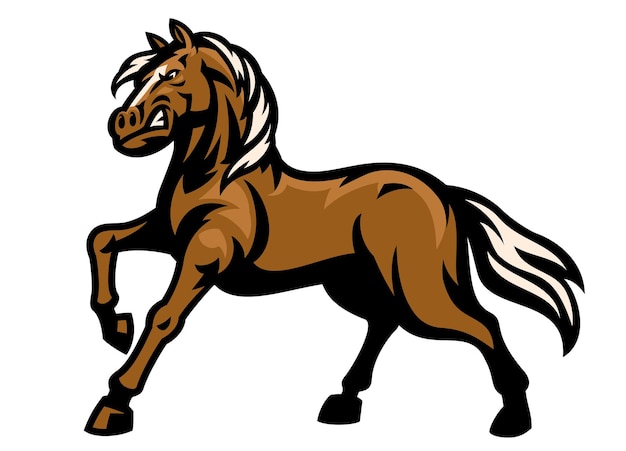 Muskelkraft-mustang-pferdemaskottchen-logo