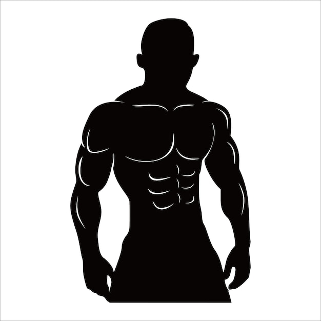 Muskelmann-Silhouette. Fitness-Sportler Zeichen und Symbol.