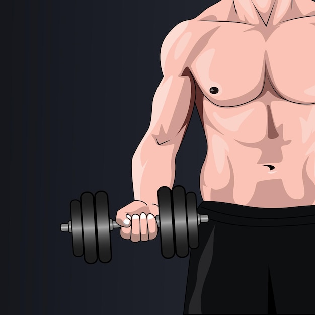 Muskulöse männer, die übungen für fitness-körper-vektorillustration machen