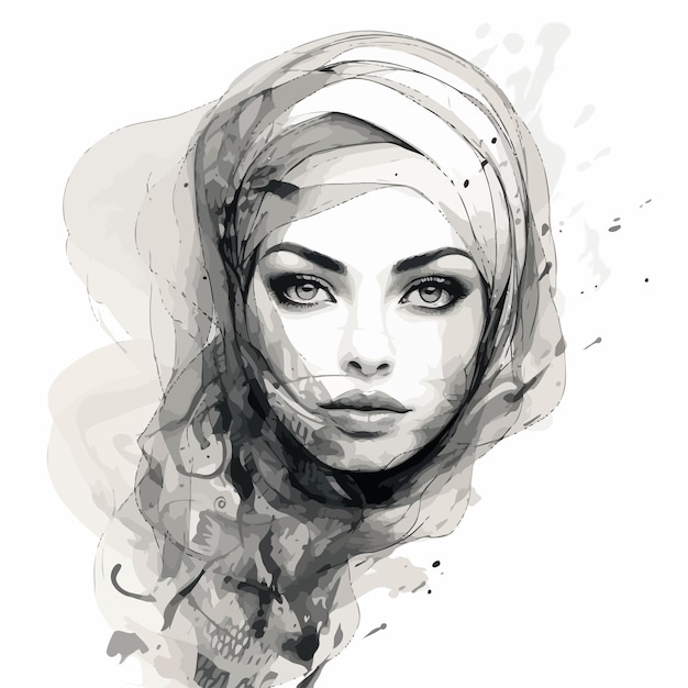 Vektor muslimein-mädchen-illustration
