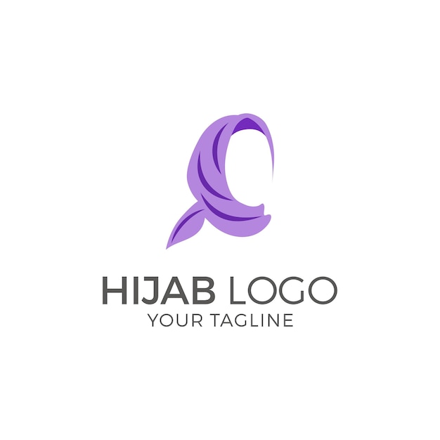 Muslimische frau in hijab-logo-design-vektorillustration