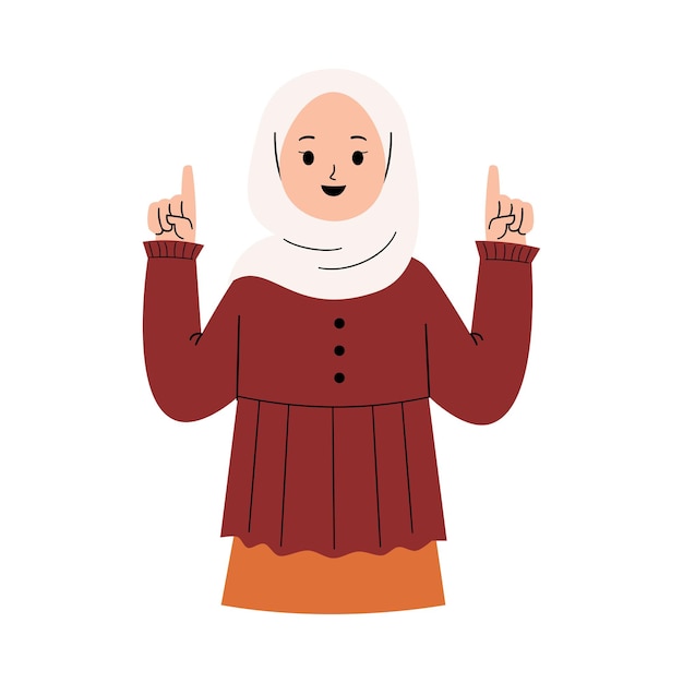 Muslimische frau mit zeigefinger