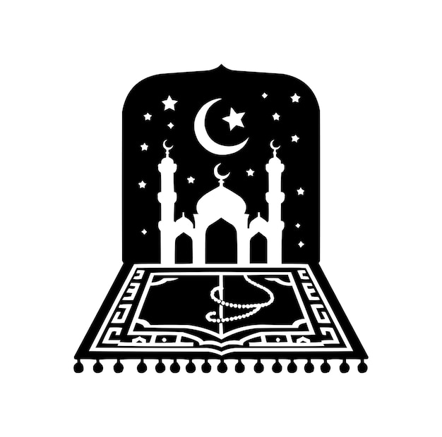 Vektor muslimische gebetsmatte vektor gebetsmatten design illustration