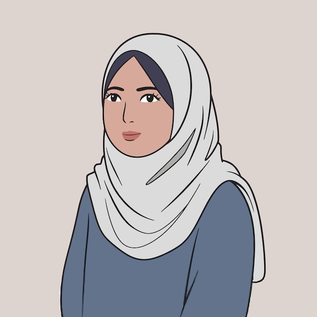Muslimische Hijab-Mädchen Illustration Muslimische Frauen Vektor