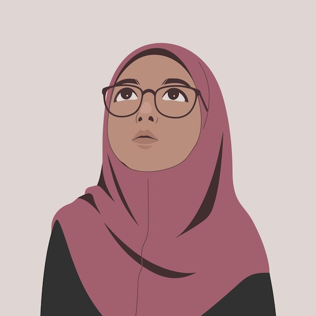 Muslimische Hijab-Mädchen Illustration Muslimische Frauen Vektor