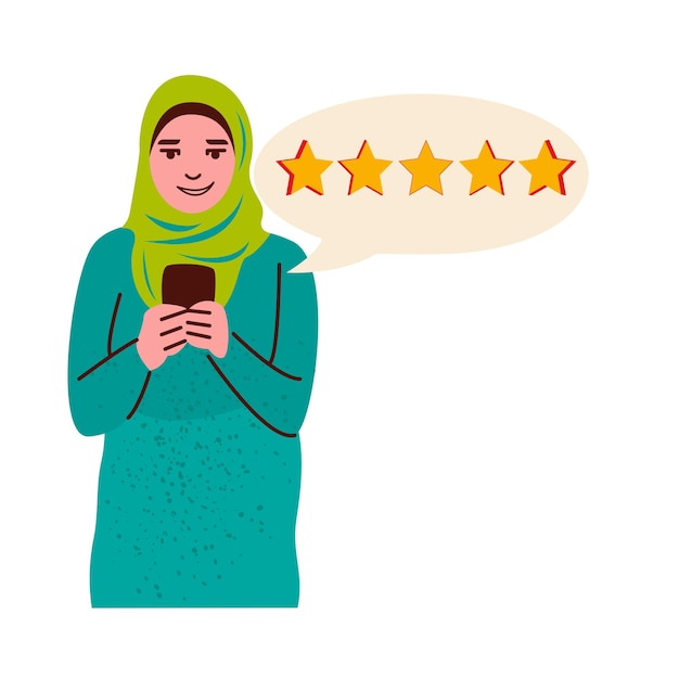 Muslimische Kundin gibt Feedback zum Service