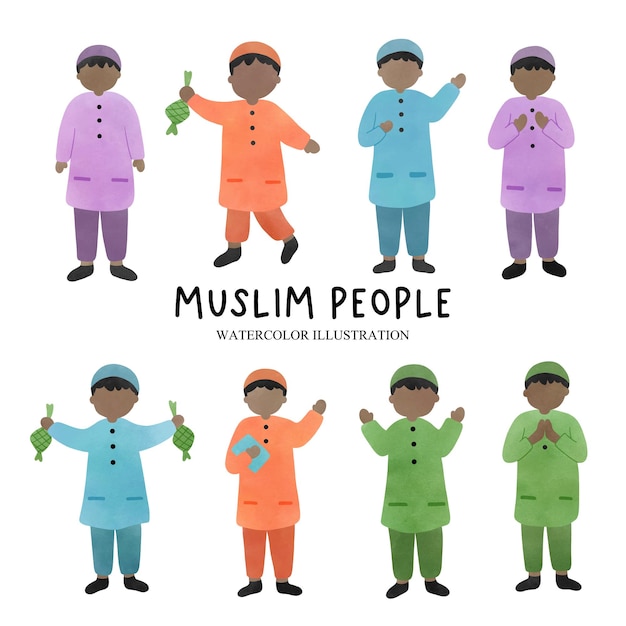 Vektor muslimischer junge junge vektor-illustration