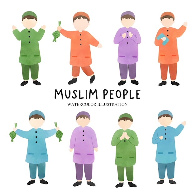 Muslimischer Junge Junge Vektor-Illustration