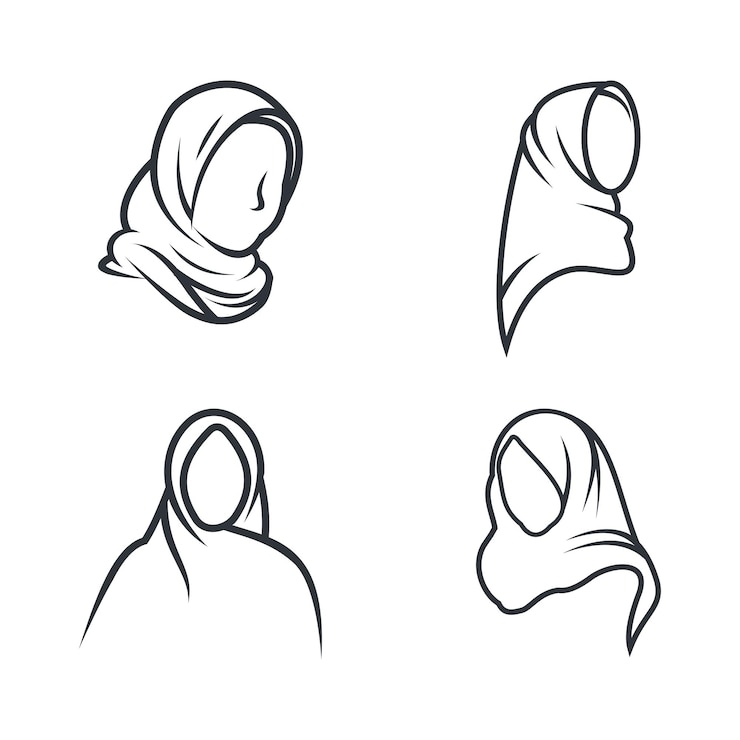 Vektor muslimischer schleier logo template vector illustration design