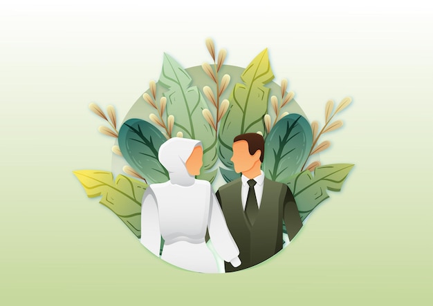 Muslimisches Dating-Paar verheiratete Illustration