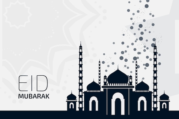 Muslimisches festival eid mubarak feier moschee hintergrund design vektor