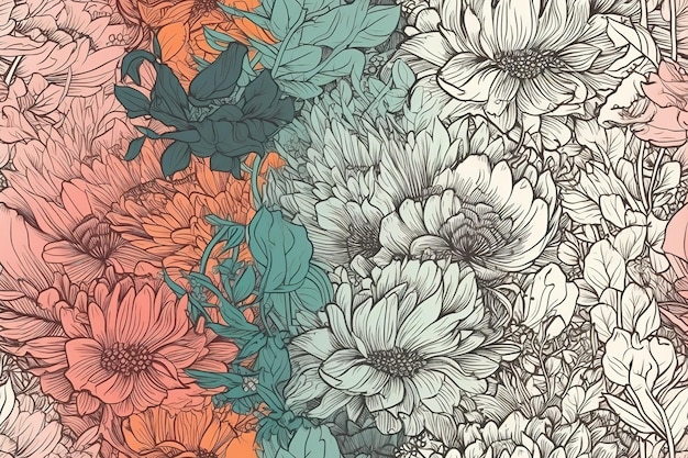 Muster, Aquarell, Vektorgrafik, Malerei, Illustration, Blumenmuster, Textil, dekorativ, verziert