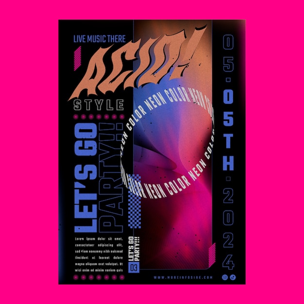 Muster für die Gestaltung von Plakaten im Acid-Stil