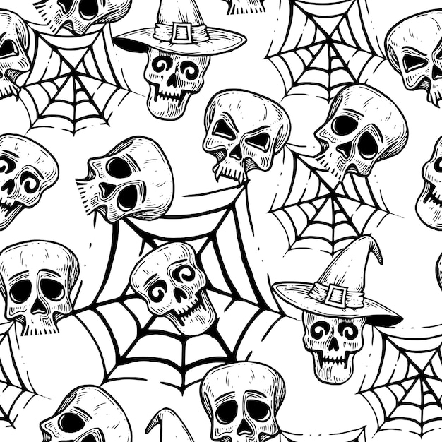 Muster für halloween mit schädeln.