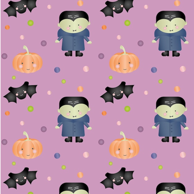 Muster halloween kleiner vampir