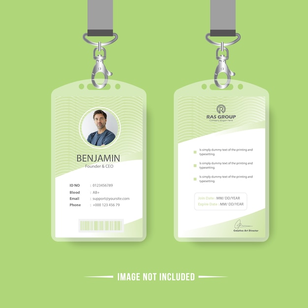 Muster-ID-Karte Entwurfsvorlage