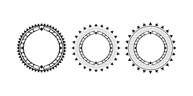 Muster im polynesischen stil runde tätowierung polynesien gut für tätowierungen, drucke und t-shirts isolierte vektorillustration