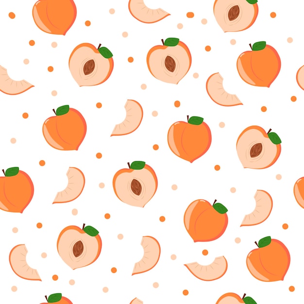 Muster mit Pfirsichen auf weißem Hintergrund