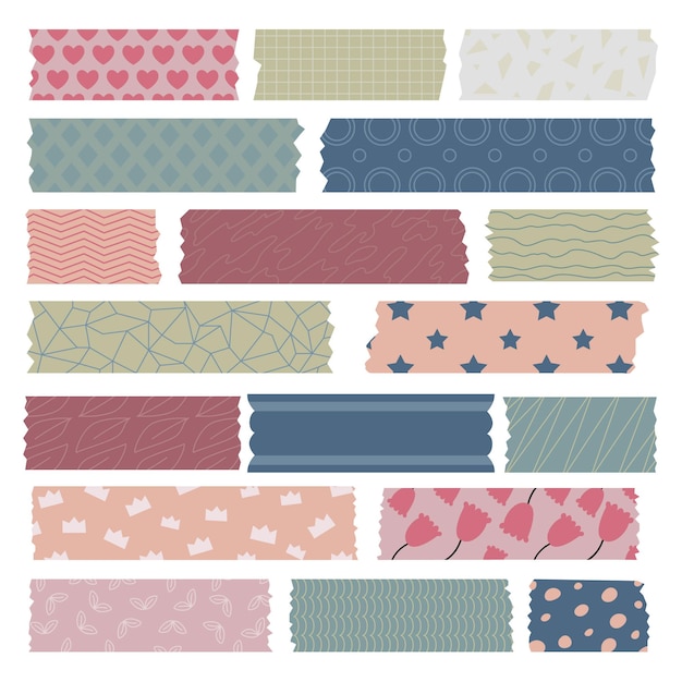 Vektor muster vintage washi tape zerrissenes papier mit zerrissener bunter clipart