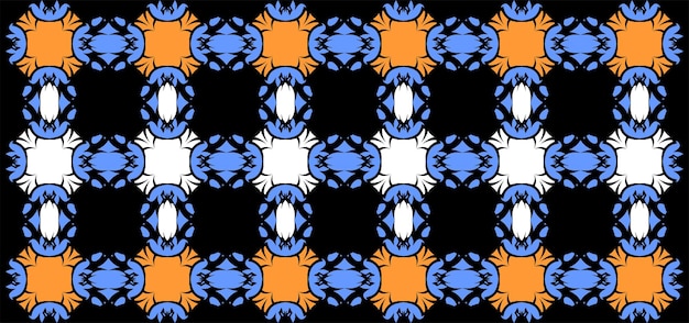 Musterkunst auf einem schönen blauen und orangeschwarzen Hintergrund für Dekoration